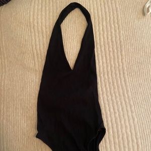 Out from under black halter bodysuit, size S!